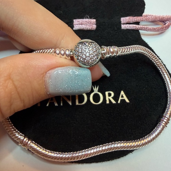 Pandora Silver Bracelet with Sparkling Ball Charm 19 см - Picture 2 of 7